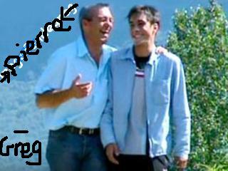 Greg en fou rire avec son papa Pierre